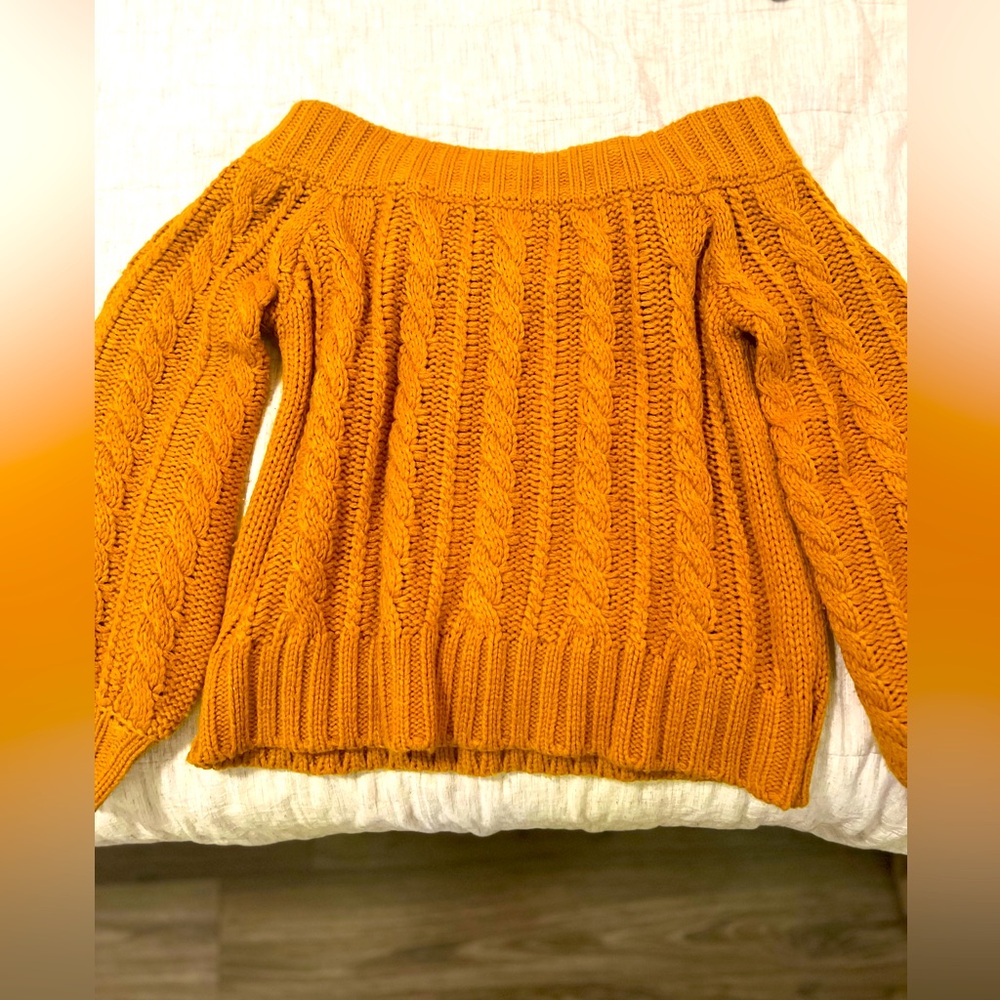 Orange off shoulder sweater